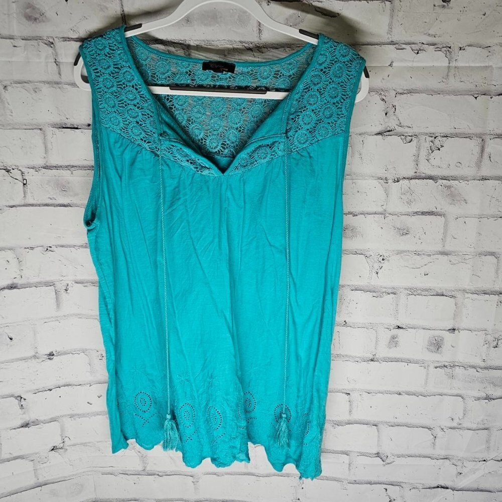 Sleeveless Turquoise Top
